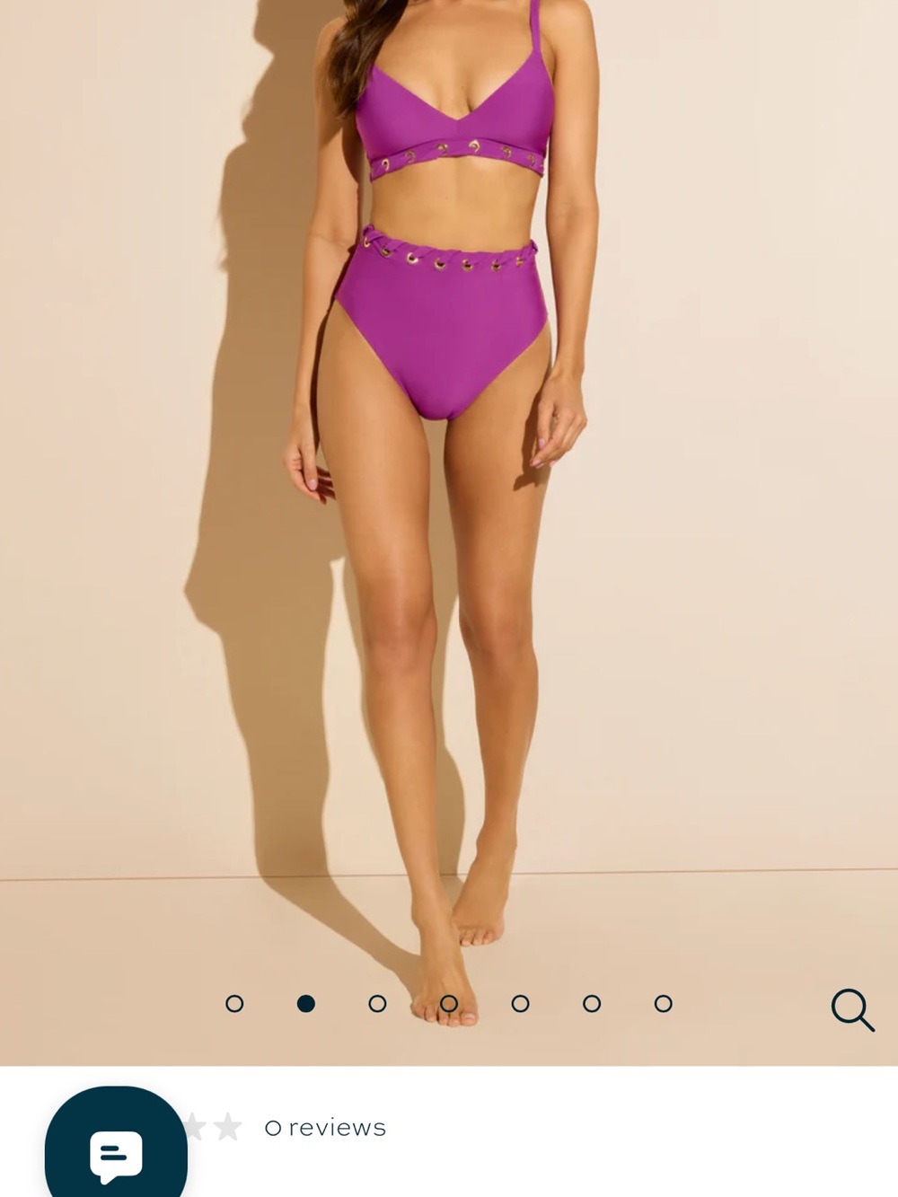 Stylest High-Waist Purple Bikini bottoms with Eyelet Trim